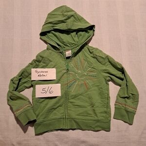 Gymboree girls size 5/6 green full zip up hoodie